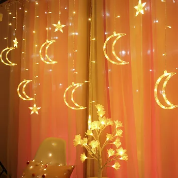 Moon Star EID MUBARAK Lys Ramadan Dekoration Islamiske Muslimske Part Indretning Eid Al Adha Islam Dekoration til Hjemmet
