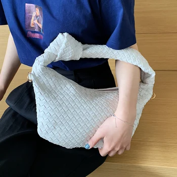 Kvinder skuldertaske PU Læder Designer Håndtaske For Kvinder 2020 Væver Armhule Taske Kvindelige Rejse Crossbody Taske og Punge