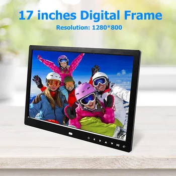 17-tommers HD-Touch-Knappen Digital fotoramme Vise Video Reklame Maskine Fjernbetjening, Musik, Video Player