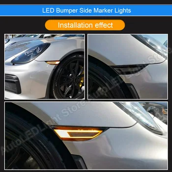 For PORSCHE 991 Carrera S 4 4S GTS GT3 Boxster Cayman 718 Boxster røg linse LED Front Side Markør Lys blinklys lampe 2X