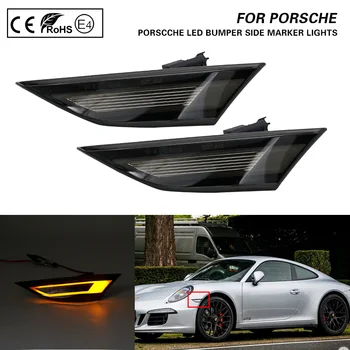 For PORSCHE 991 Carrera S 4 4S GTS GT3 Boxster Cayman 718 Boxster røg linse LED Front Side Markør Lys blinklys lampe 2X
