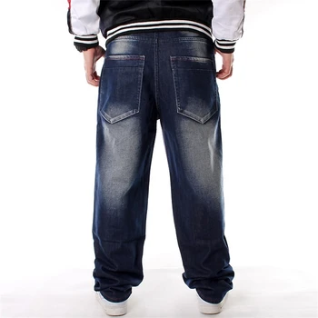 Denim Bukser til Mænd Løs Streetwear Hiphop Casual Skateboard Jeans Brev broderi Baggy Jeans Bukser til Mænd Plus Size Bukser