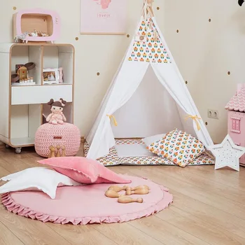 INS Nordiske børne-værelse dekoration spil baby tæppe blonder solid gennemgang måtter Myggenet tæppe og Telt, tipi puder