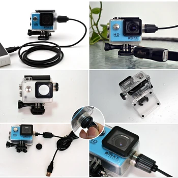 Kamera Tilbehør Vandtæt Tilfælde Oplader shell USB-Kabel til SJCAM SJ4000 Luft Sj9000 C30 C30R EKEN H9R For Motocycle Klovnfisk