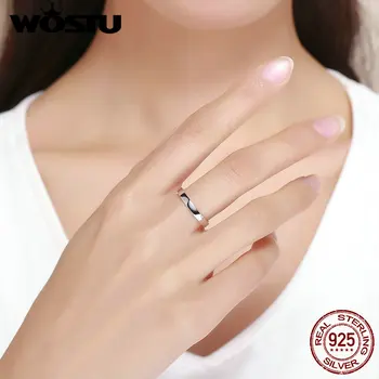 WOSTU Ægte 925 Stelring Sølv Dobbelt Lag Krydse Finger Ringe Klassiske 2020 Nye Ringe For Kvinder Smykker Gave DXR543