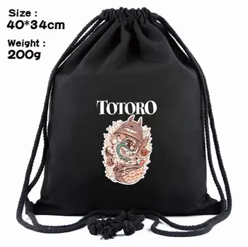 Anime Totoro Løbegang Bag Canvas Rygsæk Teenager Drenge Indstillinger Indstillinger Opbevaring Poser Kvinder Mænd Travel Bag