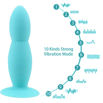 IKOKY Prostata Massager Butt Plug Sex Legetøj til Kvinder, Mænd 10 Speed Anal Vibrator Med Kraftig Sugekop Trådløse Fjernbetjening