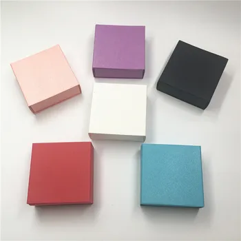 24Pcs/Masse Multi-farve Dække Rektangulære Design Papir Skuffe gaveæske Pakning Box Til Smykker Halskæde Læift Toiletartikler Gave