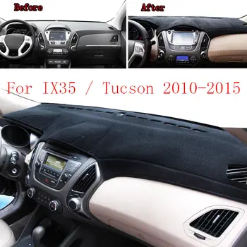 For Hyundai Tucson IX35 2010-Dashboard Dækker Mat Pad Dashmat Dash Parasol Instrument Tæppe Tilbehør til Bilen 2011 2012 2013