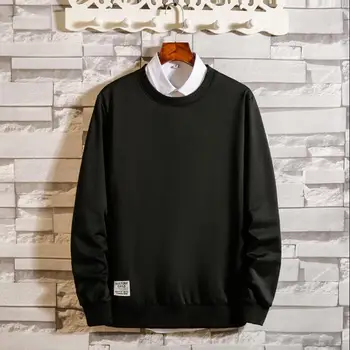 2019 Efteråret Nye Mode TS108 Mænd, Sweatshirts Casual Bomuld Fleece Hættetrøjer Mandlige Solid O-Neck Pullover Streetwear Træningsdragt