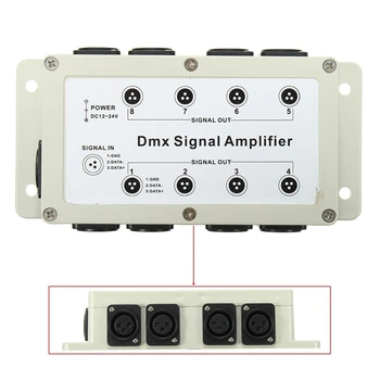 Dc12-24V 8-Kanals Dmx Output Dmx512 Led Controller Signal Forstærker Splitter Distributør For Hjem Udstyr