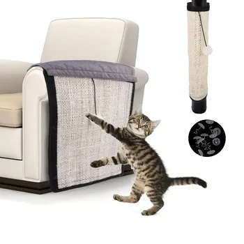 Naturlig Sisal Cat Scratch yrelsen Møbler Sofa Protector Pad Skraber Mat Væg Skrabe yrelsen I Cat Cat Træ Legetøj Med Bolden