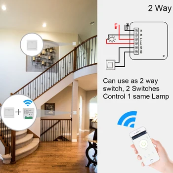 2020 Ny Smart Home 1/2 Måde 95-250V Smart Liv Tuya APP Smart WiFi Skifte Modul Med Jernbane Beslag Arbejde Med Alexa, Google Startside