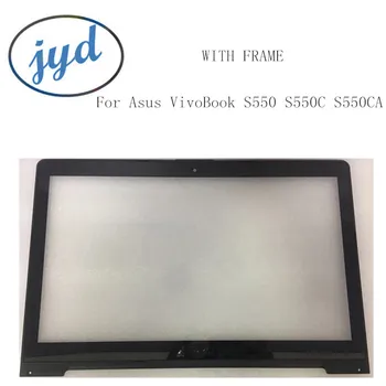 15.6 tommer foran Touch Screen panel Sensor ydre Glas Digitizer med ramme reservedele Til Asus VivoBook S550 S550C S550CA