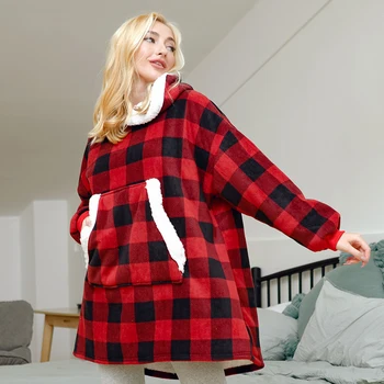 Oversized Sweatshirt Trøjer Kvinder Vinteren Kæmpe TV-Tæppe Med Ærmer Fleece Pullover Hættetrøjer Oversize Hoody Sweatshirts 2020