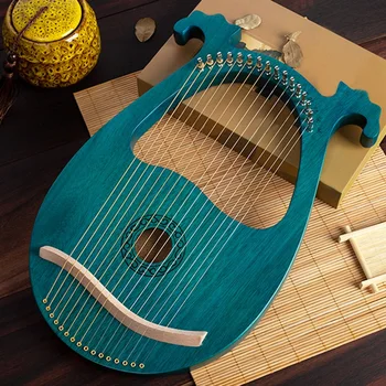 Lyre Harpe, 16 String Mahogni Krop String Instrument Krop Instrument med Tuning Skruenøgle og Reservedele Strygere