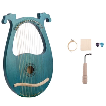 Lyre Harpe, 16 String Mahogni Krop String Instrument Krop Instrument med Tuning Skruenøgle og Reservedele Strygere