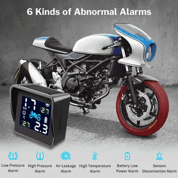 Deelife Motorcykel TPMS dæktryksovervågning System Solar Vandtæt Motor Dæk Sikkerhed Ekstern Tryk Sensor For Moto