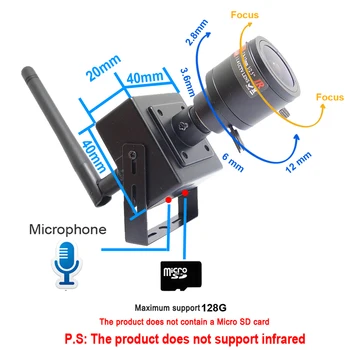 720P og 1080P 5MP Mini-trådløst Ip-Kamera Wifi-Lyd Full HD Cctv Sikkerheds Overvågnings 2,8 mm-12mm zoom Linse Hjem Kamera Onvif