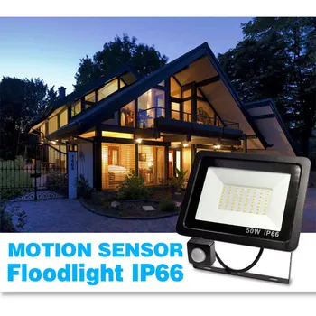 10W 20W 30W-50W 100W Led Flood Light, Med Justerbar PIR Sensor SMD 2835 Projektører Udendørs Belysning Til Street Square