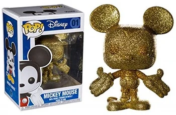 FK29174 FUNKO POP! Disney-figur-Mickey Mouse (gennemsigtig/guld glimmer)-eksklusiv, oprindelige dekorativt legetøj