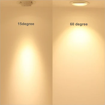 85-265Vac 3-30W 3,4,5 Tommer LED forsænket Lampe,Dæmpbar 15-60° Zomming Variabel Fokus 30° Skrå Gimbal Loft Spot Light