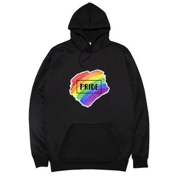 Nye Casual LGBT-Hoodie-studerende befolk Stolthed Rainbow Hooded Sort sweatershirt Komfort Mænds Tøj Størrelse: XS-4XL