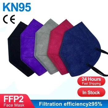 5 Lag Genanvendelige FFP2 Ansigt Masker til Beskyttelse mod Virus Åndbar KN95 Masker Respirator KN95mask Beskyttende FFP2 Maske FFP2Mask