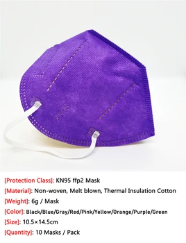 5 Lag Genanvendelige FFP2 Ansigt Masker til Beskyttelse mod Virus Åndbar KN95 Masker Respirator KN95mask Beskyttende FFP2 Maske FFP2Mask