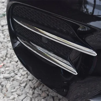 Bil Styling Bag Tågeforlygte Strimler Trim Cover Sticker til Mercedes Benz E-Klasse W213 2016 2017 2018 E43 AMG Del Tilbehør
