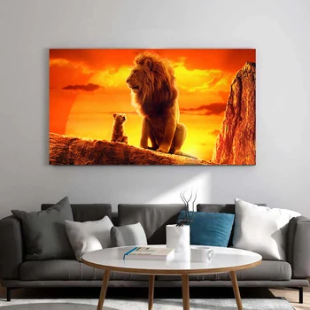 The Lion King-Film, Plakater og Prints Væg Kunst, Lærred Maleri Dyr Billede Væg Kunst til stuen Hjem Indretning (Ingen Ramme)