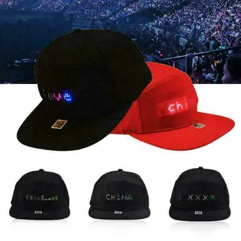 Meihuida Nyhed Mænd Justerbar Caps Cool Bluetooth-Animeret Led-Meddelelse Tegn Cap Snapback Baseball Kører Caps Hiphop Hatte