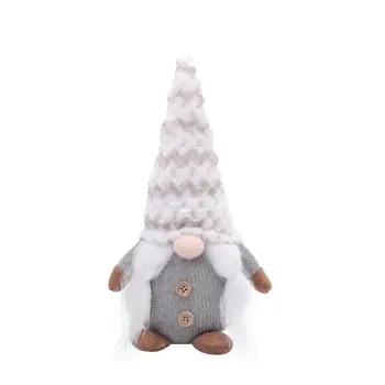 Jul strikkede Lange Hat Elf Toy Rød pink Jul Vedhæng Plys Gnome Dukker Xmas Tree Drop Ornament Nye år Figur Indretning