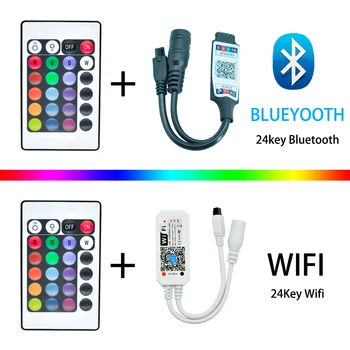 LED-Lys Stribe Lys Bluetooth, WIFI Controller RGB 5050 IKKE Vandtæt Diode Belysning Fjernbetjening Bånd 5M 10M 15M 20M Baggrund