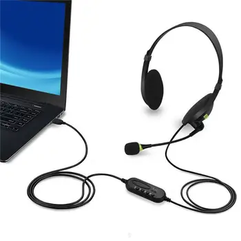 USB-Headset Med Noise Cancelling Mikrofon Computer PC Headset Letvægts Hovedtelefoner med Kabel Til PC /Laptop/Mac/ Skole/Børn