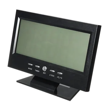 Elektronisk Digital LCD-Fjernsyn, Vækkeur Temperatur Luftfugtighed Overvåge Ur, Termometer, Hygrometer Vejrudsigt Tabel Ur
