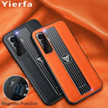 X50 Pro Tilfælde For VIVO X50 Telefonen Tilfælde Metal Magnetisk Læder Silikone Stødsikkert Kofanger På VIVO X50 Pro Plus X 50 bagcoveret
