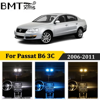 BMTxms 14Pcs Bil LED Interiør Kort Dome Lys Kit Canbus For Volkswagen VW Passat 3C2 3C5 B6 2006-2011 Auto Tilbehør
