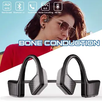 Original Bluetooth-5.0 Trådløse Hovedtelefoner Bone Conduction Øretelefon Udendørs Sport Headset med Mikrofon Håndfri Headsets