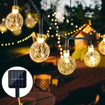 Nye 20/50 LED Krystal kugle, 5M/10M Sol Lampe Power LED String kulørte Lamper Sol Guirlander Have Jule Udsmykning Til Udendørs