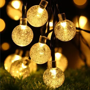 Nye 20/50 LED Krystal kugle, 5M/10M Sol Lampe Power LED String kulørte Lamper Sol Guirlander Have Jule Udsmykning Til Udendørs