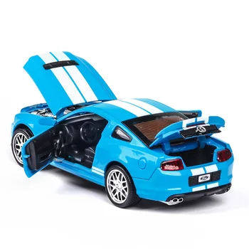 Høj Simulation Trykstøbt Legering 1:32 legetøjsbiler Mustang Shelby GT500 Bil Model Metal Med Lyd, Lys, Træk det Tilbage Toy Bil Chevrole
