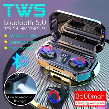 Tws Bluetooth Hovedtelefoner Touch Kontrol-LED Med Mikrofon Sport Vandtæt Headsets Øretelefoner BT21 Trådløse Hovedtelefoner