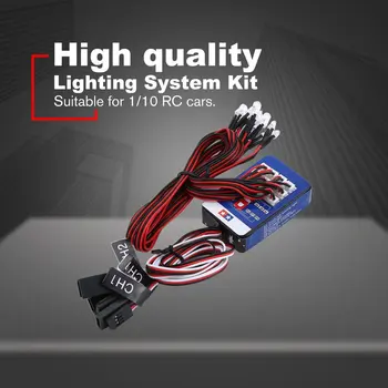 12 LED-Belysning Kit Styretøj Bremser Simulering Flash Lys til 1/10 RC Bil For Yokomo For Tamiya Smukt Designet Hot!