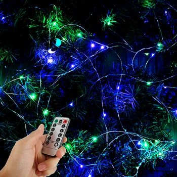 10M LED String lys USB-kobbertråd kulørte Lamper Jul Krans Indendørs Soveværelser Hjem Bryllup nytår Christmas Tree Decor
