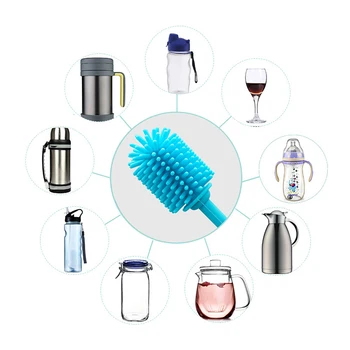 Sanitet Flaske Brush Cleaner Rengøring Børste Container Renere Hygiejne Silikone Varigt Vand Flaske Cleaner Børste