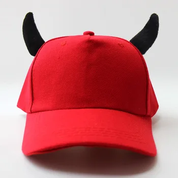 2020 Ny Hat Mænds Horn Djævelen Forår Og Efterår koreansk Mode Baseball Cap Mænd Og Kvinder Caps Halloween Baseball Cap