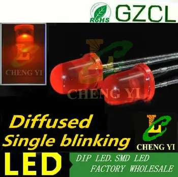 1.5 Hz enkelt blinkende lysdiode Orange 5mm diffust dip led 600-610nm 3.0-3.5 V