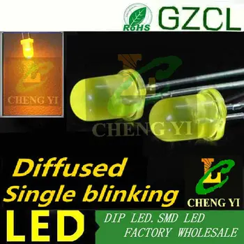 1.5 Hz enkelt blinkende lysdiode Orange 5mm diffust dip led 600-610nm 3.0-3.5 V