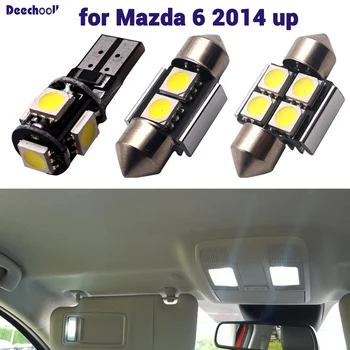 Deechooll 18pcs Bil LED Lys for Mazda 6 op ,Hvid Interiør Pære til Mazda 6 2016 2017 Dome Døren Lys